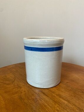 Small Vintage Handcrafted Ceramic Crock